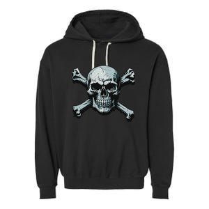 Jolly Roger Pirate Skull And Crossbones Flag Halloween Garment-Dyed Fleece Hoodie