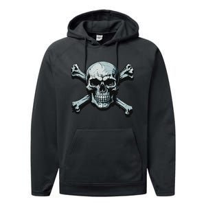 Jolly Roger Pirate Skull And Crossbones Flag Halloween Performance Fleece Hoodie