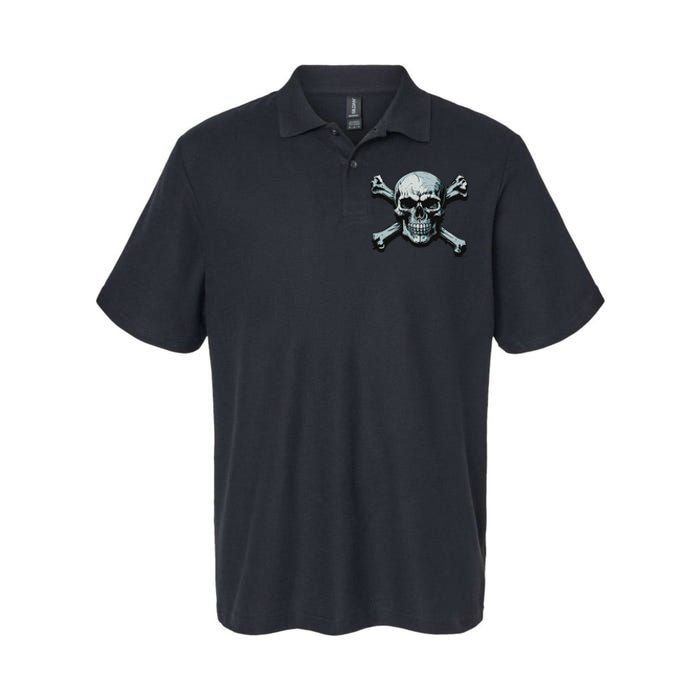 Jolly Roger Pirate Skull And Crossbones Flag Halloween Softstyle Adult Sport Polo