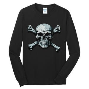 Jolly Roger Pirate Skull And Crossbones Flag Halloween Tall Long Sleeve T-Shirt