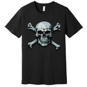 Jolly Roger Pirate Skull And Crossbones Flag Halloween Premium T-Shirt