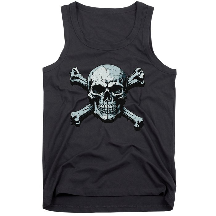 Jolly Roger Pirate Skull And Crossbones Flag Halloween Tank Top