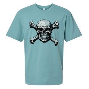 Jolly Roger Pirate Skull And Crossbones Flag Halloween Sueded Cloud Jersey T-Shirt