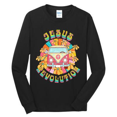 Jesus - Revolution People Retro Van Bus Christian Faith Tall Long Sleeve T-Shirt