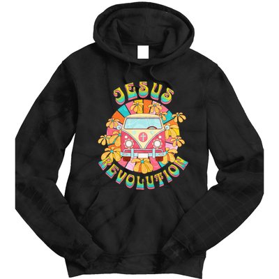 Jesus - Revolution People Retro Van Bus Christian Faith Tie Dye Hoodie