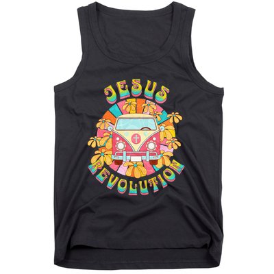 Jesus - Revolution People Retro Van Bus Christian Faith Tank Top