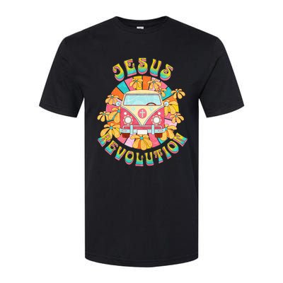 Jesus - Revolution People Retro Van Bus Christian Faith Softstyle CVC T-Shirt