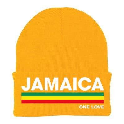 Jamaica Retro Reggae Color Bars Jamaican Vacation Souvenir Knit Cap Winter Beanie