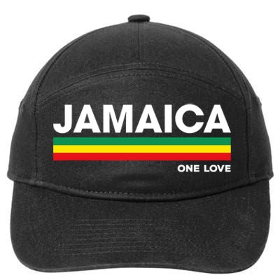 Jamaica Retro Reggae Color Bars Jamaican Vacation Souvenir 7-Panel Snapback Hat