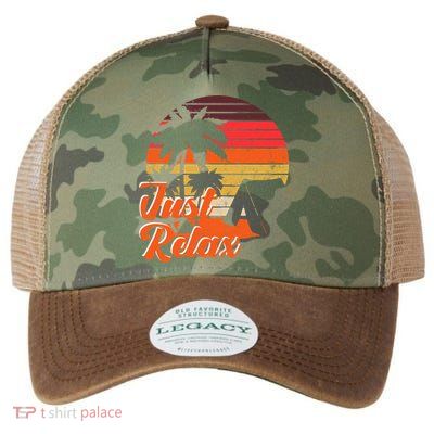 Just Relax Retro Sunset Vacation Legacy Tie Dye Trucker Hat