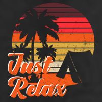 Just Relax Retro Sunset Vacation 7 Panel Mesh Trucker Snapback Hat