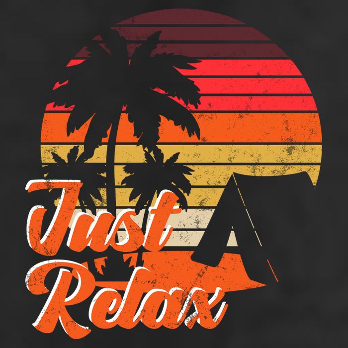 Just Relax Retro Sunset Vacation 7 Panel Mesh Trucker Snapback Hat