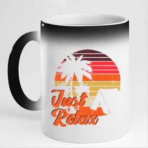 Just Relax Retro Sunset Vacation 11oz Black Color Changing Mug