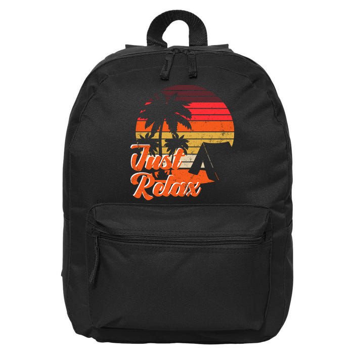 Just Relax Retro Sunset Vacation 16 in Basic Backpack