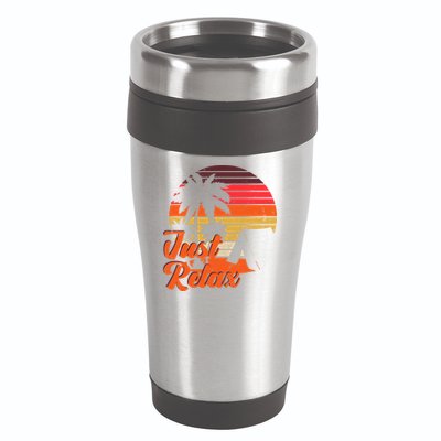 Just Relax Retro Sunset Vacation 16oz Travel Tumbler