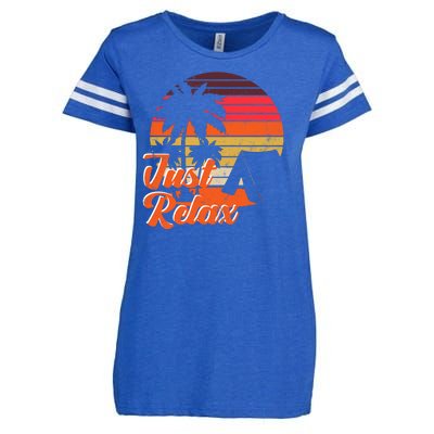 Just Relax Retro Sunset Vacation Enza Ladies Jersey Football T-Shirt