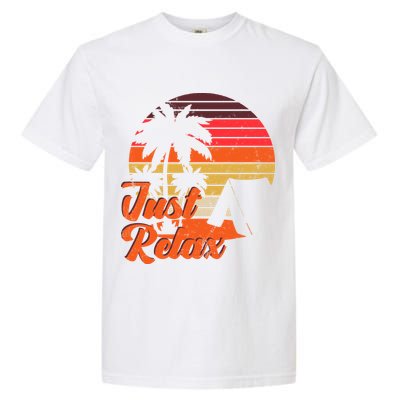 Just Relax Retro Sunset Vacation Garment-Dyed Heavyweight T-Shirt