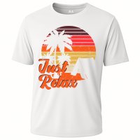 Just Relax Retro Sunset Vacation Cooling Performance Crew T-Shirt