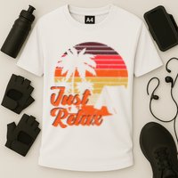Just Relax Retro Sunset Vacation Cooling Performance Crew T-Shirt
