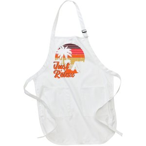 Just Relax Retro Sunset Vacation Full-Length Apron With Pockets