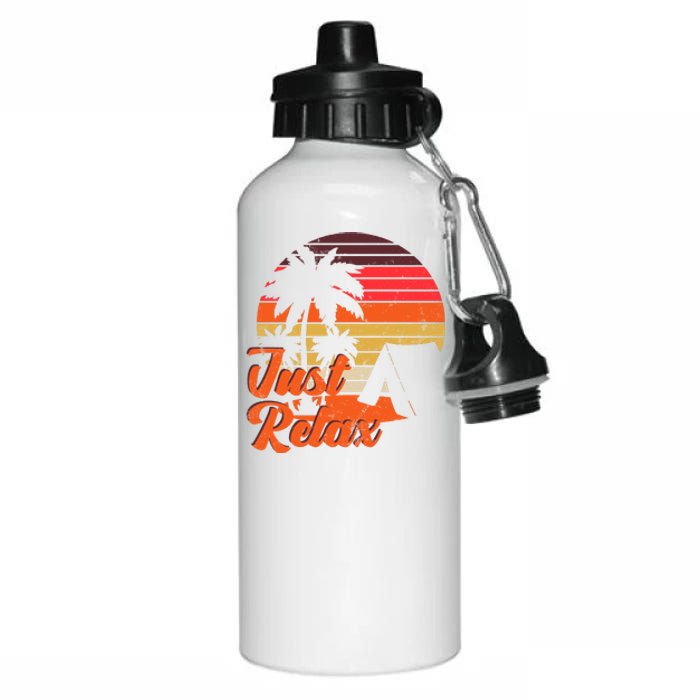 Just Relax Retro Sunset Vacation Aluminum Water Bottle