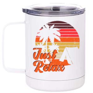 Just Relax Retro Sunset Vacation 12 oz Stainless Steel Tumbler Cup