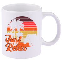 Just Relax Retro Sunset Vacation 11oz C Handle Ceramic Mug