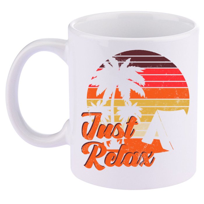 Just Relax Retro Sunset Vacation 11oz C Handle Ceramic Mug