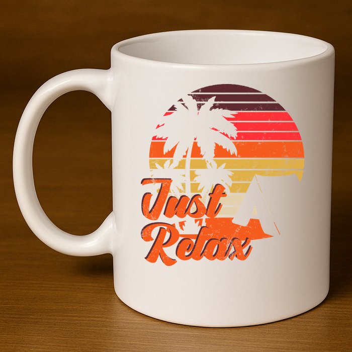 Just Relax Retro Sunset Vacation 11oz C Handle Ceramic Mug