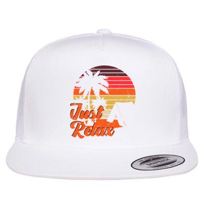 Just Relax Retro Sunset Vacation Flatbill Hat