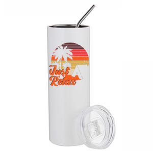 Just Relax Retro Sunset Vacation Stainless Steel Tumbler