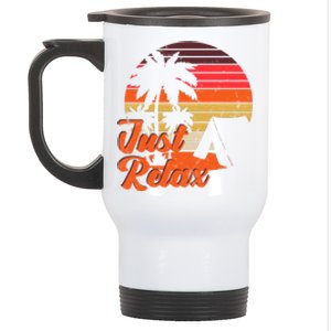 Just Relax Retro Sunset Vacation Stainless Steel Travel Mug