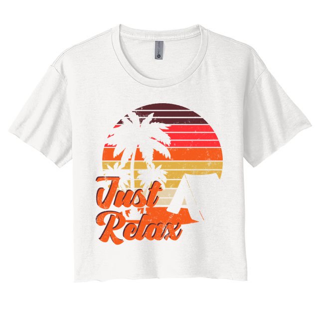 Just Relax Retro Sunset Vacation Crop Top
