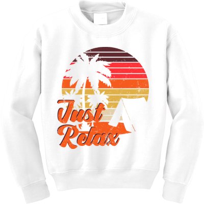 Just Relax Retro Sunset Vacation Kids Sweatshirt