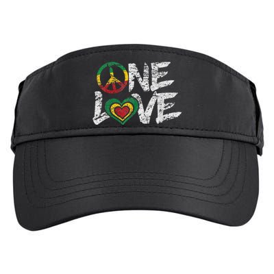 Jamaica Reggae Rasta One Love Gift Tee Adult Drive Performance Visor