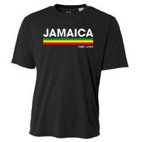 Jamaica Retro Reggae Color Bars Jamaican Vacation Souvenir Cooling Performance Crew T-Shirt