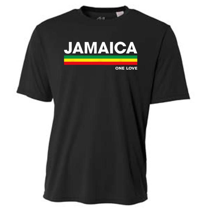 Jamaica Retro Reggae Color Bars Jamaican Vacation Souvenir Cooling Performance Crew T-Shirt