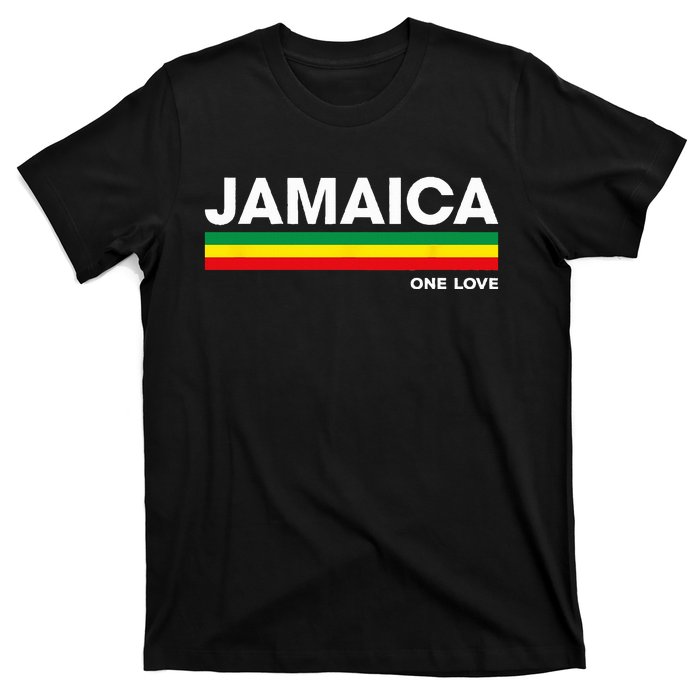 Jamaica Retro Reggae Color Bars Jamaican Vacation Souvenir T-Shirt