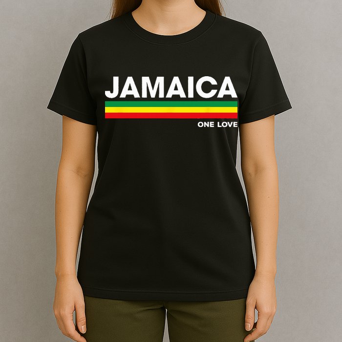 Jamaica Retro Reggae Color Bars Jamaican Vacation Souvenir T-Shirt