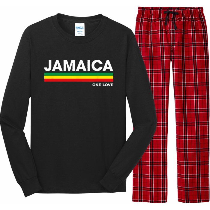 Jamaica Retro Reggae Color Bars Jamaican Vacation Souvenir Long Sleeve Pajama Set