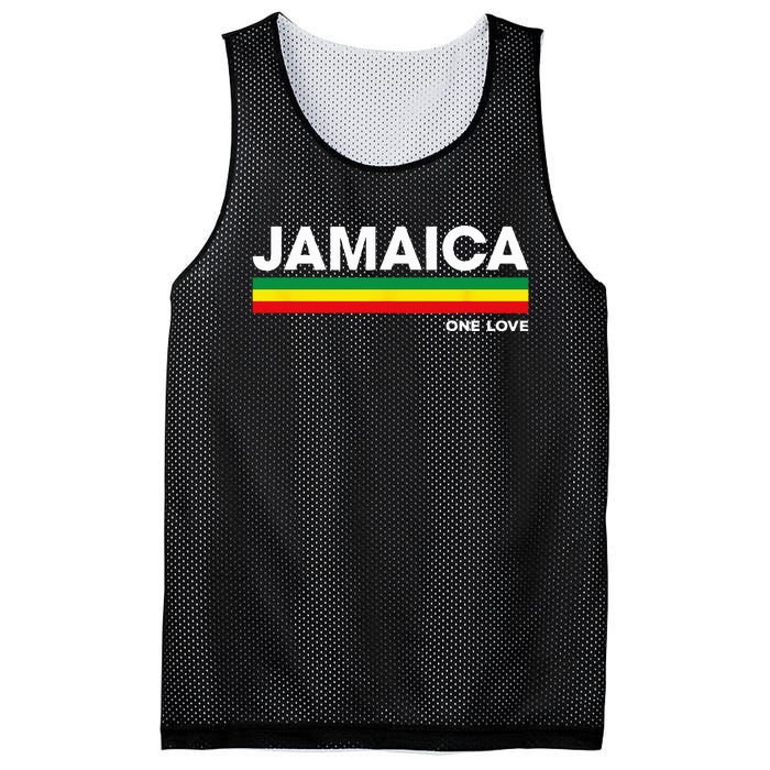 Jamaica Retro Reggae Color Bars Jamaican Vacation Souvenir Mesh Reversible Basketball Jersey Tank