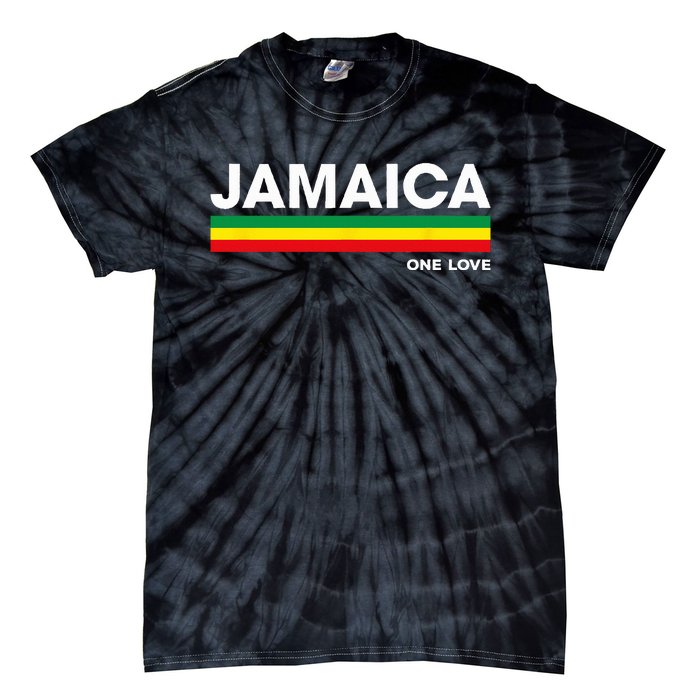 Jamaica Retro Reggae Color Bars Jamaican Vacation Souvenir Tie-Dye T-Shirt