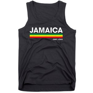 Jamaica Retro Reggae Color Bars Jamaican Vacation Souvenir Tank Top