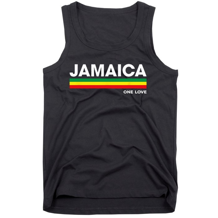 Jamaica Retro Reggae Color Bars Jamaican Vacation Souvenir Tank Top