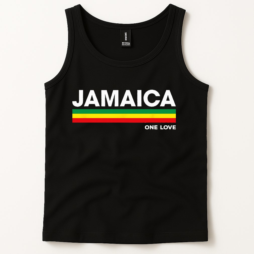 Jamaica Retro Reggae Color Bars Jamaican Vacation Souvenir Tank Top