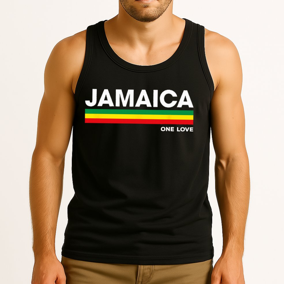 Jamaica Retro Reggae Color Bars Jamaican Vacation Souvenir Tank Top
