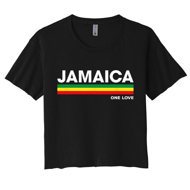 Jamaica Retro Reggae Color Bars Jamaican Vacation Souvenir Crop Top