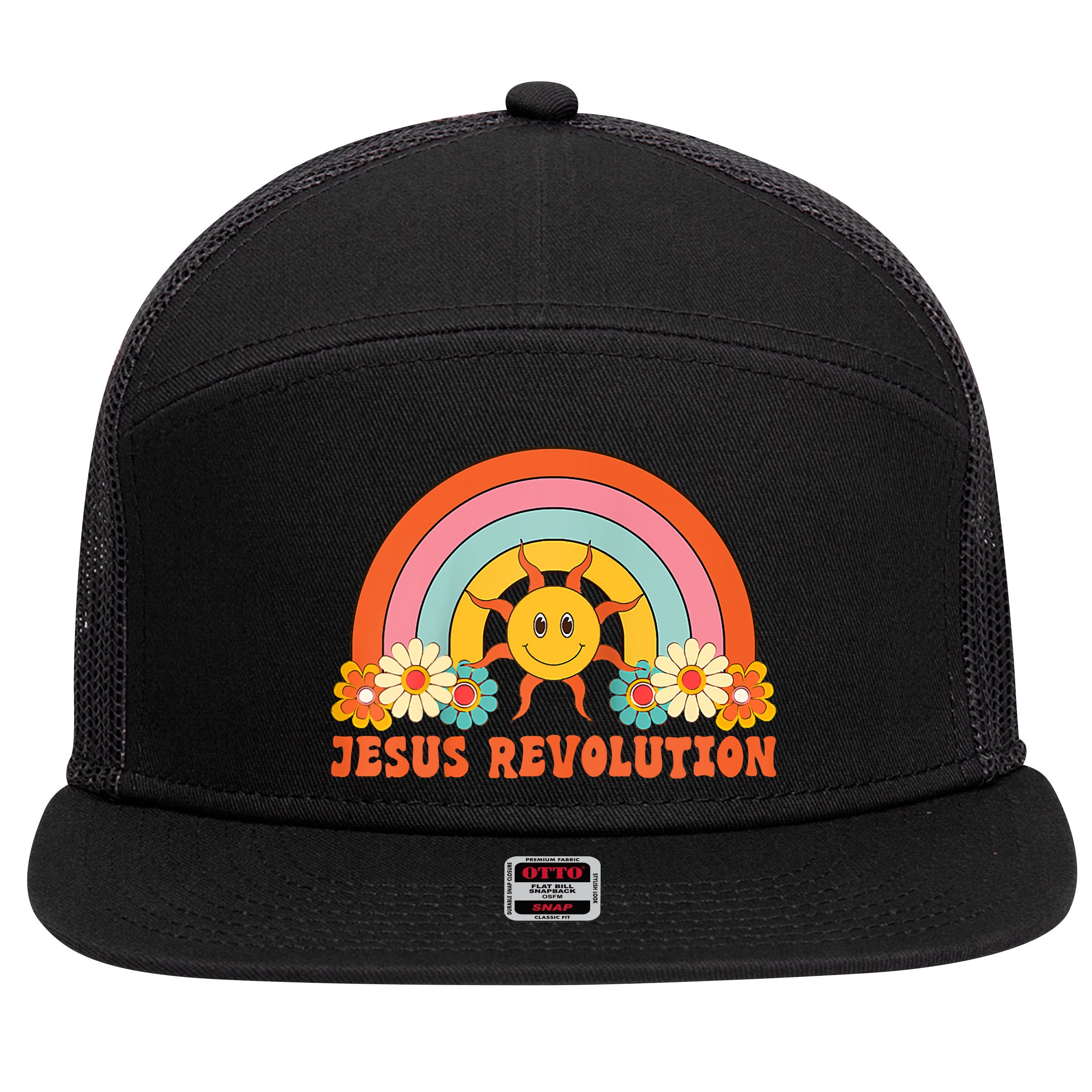 Jesus Revolution Raglan Baseball 7 Panel Mesh Trucker Snapback Hat