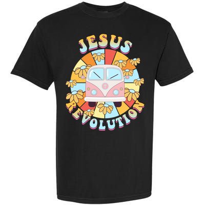 Jesus Revolution Retro Floral Hippie Garment-Dyed Heavyweight T-Shirt