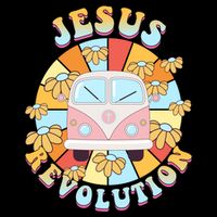 Jesus Revolution Retro Floral Hippie Bucket Hat